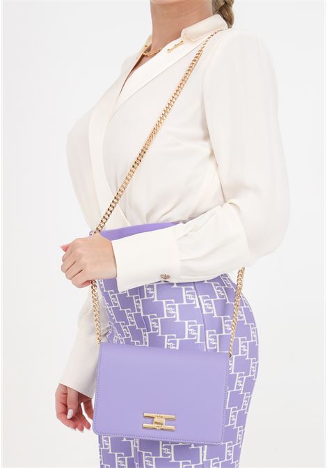 Purple women's bag with golden jewel logo ELISABETTA FRANCHI | BS03A41E2AS6